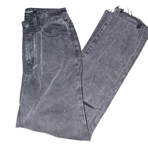 Juniors, American Bazi, high rise straight, distressed black jeans, size 1, NWT - Picture 1 of 5